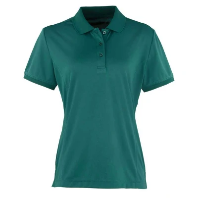 Image of Premier Womens/Ladies Coolchecker Pique Polo Shirt (Bottle Green) Size 16 UK