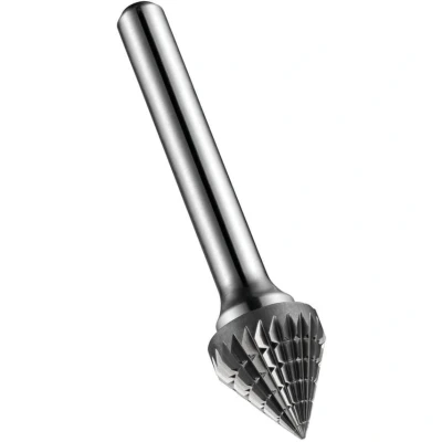 Image of Dormer P817 Rotary Carbide Burr, 60 Degree Countersink Shape, Double Cut Geometry, Bright Finish