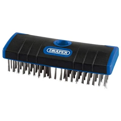 Image of Draper Stainless Steel Bristle Scrub Brush, 180mm