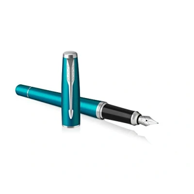 Image of Parker Urban Fountain Pen, Vibrant Blue with Medium Nib and Ink Refill, 1931602