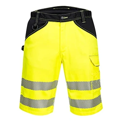 Image of Portwest PW3 Hi Vis Shorts Yellow/Black 32