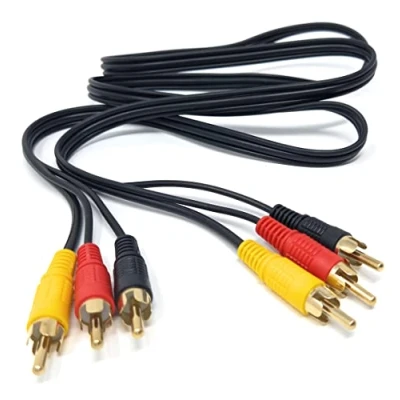 Image of DRUT 1.2m 3 RCA to Phono Male Plug Triple Jack Cable AV Audio Video Composite Lead 3.9ft