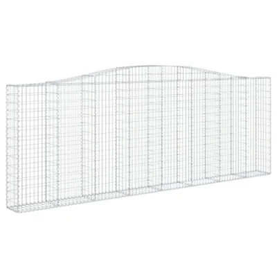 Image of vidaXL Arched Gabion Basket 400x30x140/160 cm Galvanised Iron