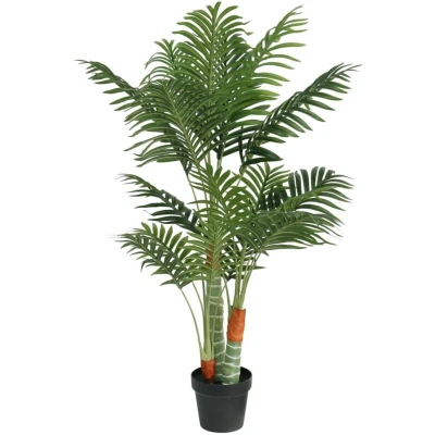 Image of vidaXL Artificial Palm Tree with 3 Trunks Green 120 cm PP