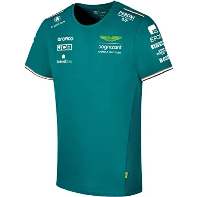 Image of Aston Martin Formula One Team Official Mechandise Replica T Shirt Men&#039;s Sterling Green 2023 (XL)