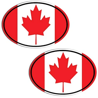 Image of Biomar Labs® 2 x Vinyl Stickers Decals Canada National Canadian Flag Car Motorcycle Helmet B 203