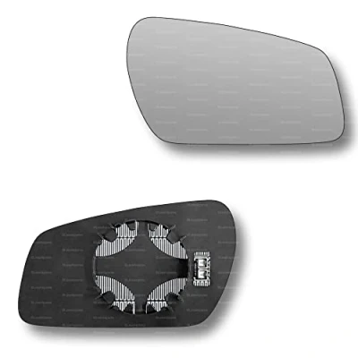 Image of Less4spares Replacement Wing Mirror Glass Right Compatible with Ford Fiesta 2005 2008 CLIP ON Driver Off side Heated Convex