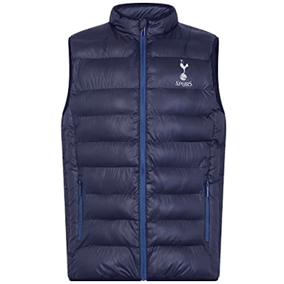 Image of Tottenham Hotspur FC Official Boys Padded Body Warmer Gilet Navy Zip 4 5 Years