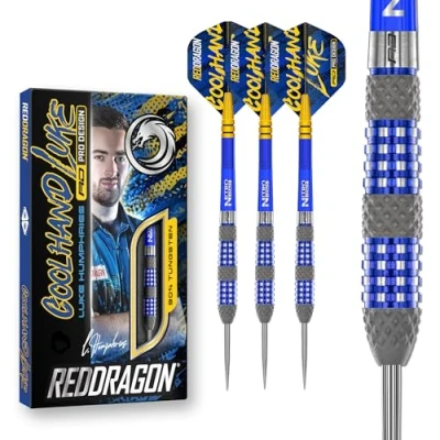 Image of RED DRAGON Luke Humphries TX2 Atomised 22 Gram Premium Tungsten Darts Set with Flights and Stems