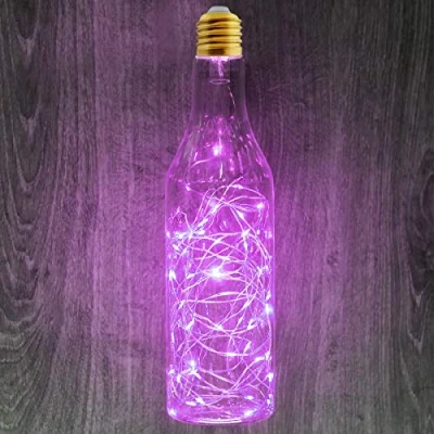 Image of 1w Purple LED Fairy String Decorative Filament Light Bulb E27 Glass Bottle Festive Festoon Lamp 240v Mains