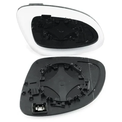 Image of Clip on Heated Base Wide angle Wing Mirror Glass fits Volkswagen Sharan 2010 to 2018 Right Driver Side