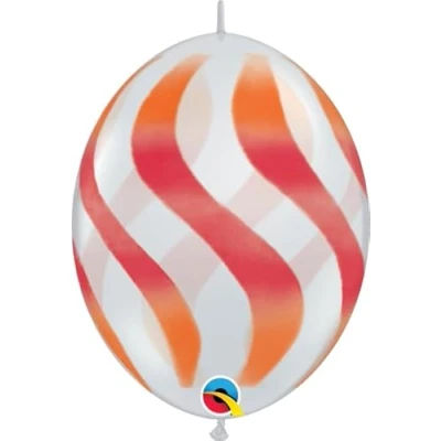 Image of Toyland® Pack of 50 12&quot; Pink &amp; Orange Linking Latex Balloons With Wavy Stripes Celebration Party Decorations