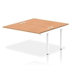 Image of Impulse Bench B2B Ext Kit 1400 White Frame Office Desk Oak