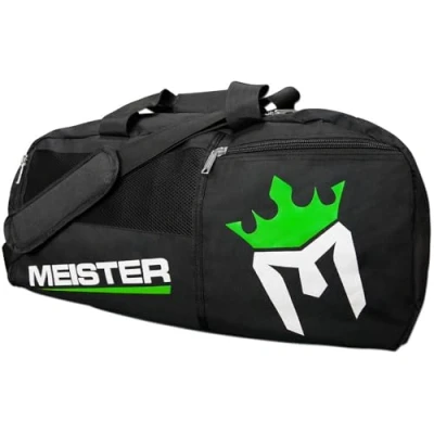 Image of Meister Vented Convertible Duffel/Backpack Gym Bag Ideal Carry On Black/Electric Green, Black w/Electric 26&quot; x 12&quot;