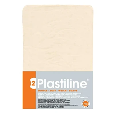 Image of Plastiline 7150T Plate Modeling Dough, High Precision Modeling, Sculpting, Molding Hardness 2 (soft) 750g Ivory shade. Made in France
