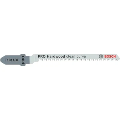 Image of Bosch 3x PRO Hardwood Clean T101AOF Curve Jigsaw Blade (for Hardwood, Multiplex board, Length 83 mm, Professional Accessory Jigsaw)