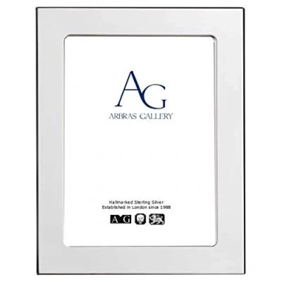 Image of Arbras Gallery AG Sterling Silver Plain Frame for photograph 7&quot;x 5&quot; with Wood Back can stand portrait or landscape …