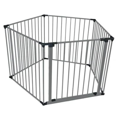 Image of Safetots Premium Multi Panel Play Den, Pentagon, Grey, 70cm High, 5 Panels, 1x72cm Door and 4x72cm Side Baby Playpen, Den for Toddlers, Large Easy Installation