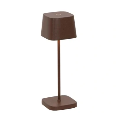 Image of Zafferano, Ofelia Micro Lamp, Cordless Rechargeable Table Lamp with Touch Control, for Indoor and Outdoor Use, Dimmer, 2200 3000 K, Height 20 cm, Colour Corten