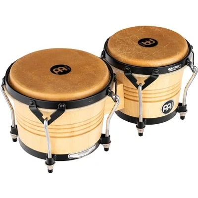 Image of Meinl Percussion Bongos Luis Conte Artist Series 2 hand drums with 6.75 and 8 inches including tuning key Siam Oak, Natural (LC300NT M)