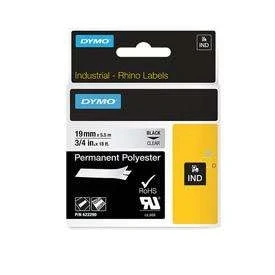 Image of Dymo 622290 19mm Black on Clear Tape