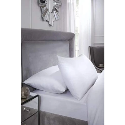 Image of 400 Thread Count Cotton Pillowcase Pair in White