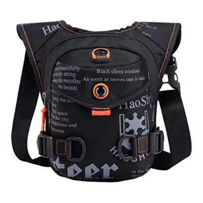 Image of Xieben Nylon Waist Pack Drop Leg Bag for Men Women Motorcycle Bike Hip Bum Belt Fanny Travel Outdoor Camping Tactical Hiking Cycling Crossbody Shoulder Pouch Black