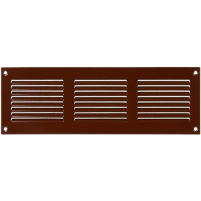 Image of 12&quot; x 4&quot; Inch / 300 100 mm Brown Air Vent Cover Steel Return Grilles for Ceiling and Sidewall HVAC with Insect Protection Screen (11.81 3.93 inch, Brown)