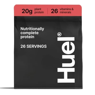 Image of Huel Complete Protein Powder, 26 Servings, Strawberries &amp; Cream Flavour, 20g of Plant Based Vegan Powder per Serving, Ready Meals, Gluten Free, No Soy, Naturally Flavoured Meal Replacement