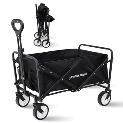 Image of Festival Trolley on Wheels Folding Foldable Camping Cart Garden Wagon Compact for Garden, Beach, Fishing (Medium)