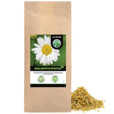 Image of chamomile blossoms (1kg, 2.2lb), loose tea, premium quality only blossoms, tea whole gently dried, 100% pure and natural,