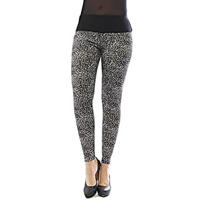 Image of Ladies&#039; Leggings Long High Waist Trousers Opaque Leo Leopard Animal Pattern grau 5, XL