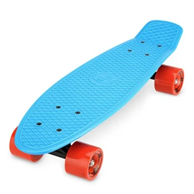 Image of Xootz Kid&#039;s Retro Plastic Complete Cruiser Skateboard Blue/Blue, 22 Inch