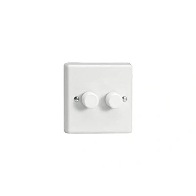 Image of KQP182W Varilight V Com Series 2 Gang, 1 or Way 25 180 Watt Commercial LED Dimmer, Classic White Dimmer