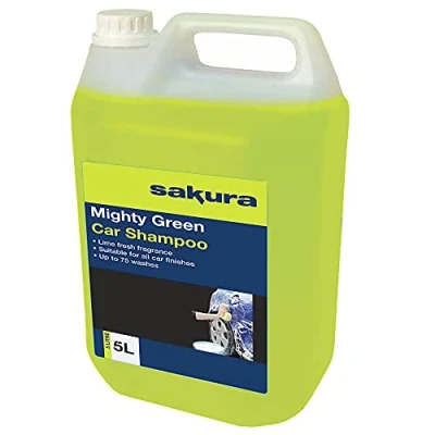 Image of Sakura 5L Mighty Green Car Wash Shampoo SS4619 For All Vehicle Paint Finishes 75 Washes (Packaging may vary)