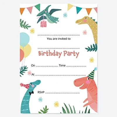 Image of Dotty about Paper Kids Birthday Invitations Jurassic Dinosaur Pack of 10 (4030)