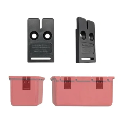 Image of StealthMounts Bin Buddy Mount 8 Pack Black Mounts for Storage Bins Packout, Ridgid AEG &amp; Keter Compatiable Made in The UK