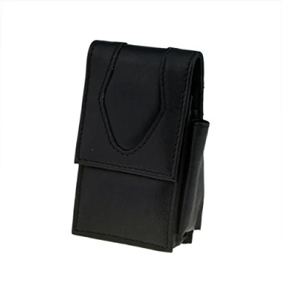 Image of CP6106 Black &amp; Petal Leather Cigarette Packet Holder with Lighter