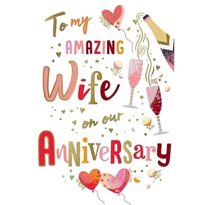 Image of Avant Garde Studios Anniversary Card Amazing Wife 9 x 6 inches
