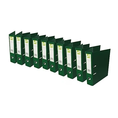Image of Q Connect 70mm Lever Arch File Polypropylene Foolscap Green (Pack of 10)