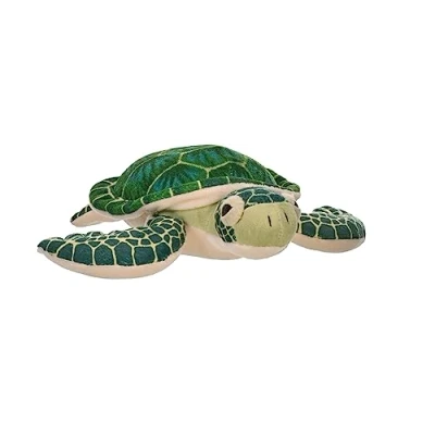Image of Wild Republic Sea Turtle Plush Soft Toy, Cuddlekins Cuddly Toys, Gifts for Kids 20 cm , Green