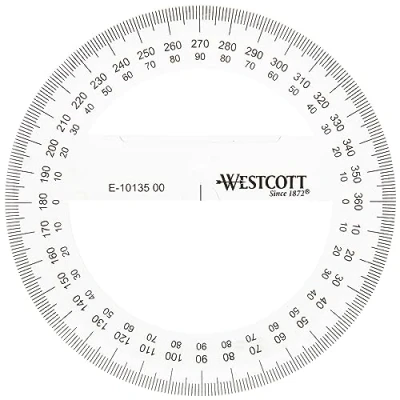 Image of Westcott E 10135 00 Full Plastic Protractor 10 CM transparent