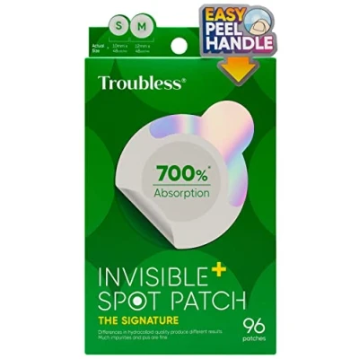 Image of Troubless Invisible Pimple Spot Patch 96 Ultra Thin Acne Patches Easy Peel 2 Sizes