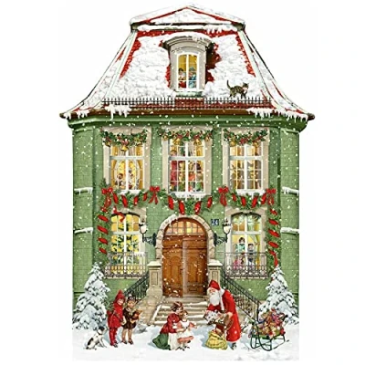 Image of Traditional Christmas Advent Calendar Victorian House Father Picture