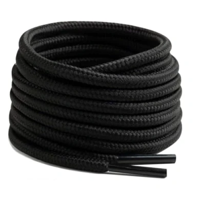 Image of Black Heavy Duty Round Boot strong 140cm/55&quot; Long Shoelace Work &amp; Hiking Boots premium Shoe Laces for Trainers