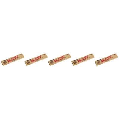 Image of 5 booklets x RAW CLASSIC King Size Slim UNREFINED Natural rolling paper