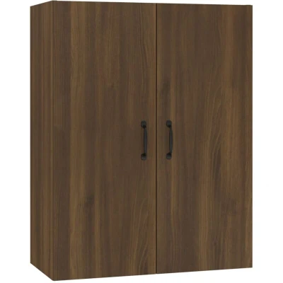 Image of vidaXL Brown Oak Hanging Cabinet Engineered Wood, 90 cm High Wall Mounted Floating Storage Suitable for Living Room or Bedroom