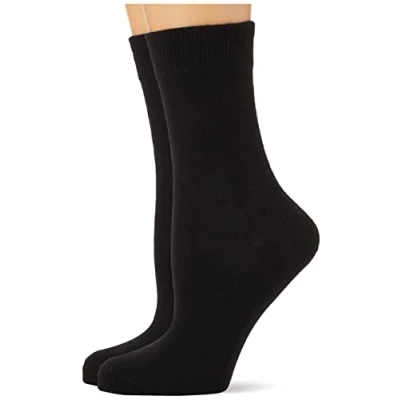 Image of Nur Die Women&#039;s Damen Classic Baumwolle Doppelpack Socks, Schwarz, 42 Regular