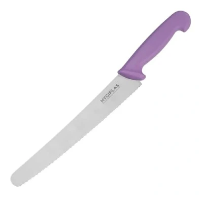 Image of Hygiplas Serrated Pastry Knife Purple 25.4cm