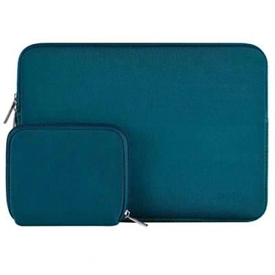 Image of MOSISO Laptop Sleeve Compatible with MacBook Air/Pro, 13 13.3 inch Notebook, Pro 14 M4 M3 M2 M1 Chip Max 2024 2021, Neoprene Bag Cover Small Case, Deep Teal